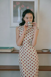 Yuan Wuqu 圆舞曲 Waltz of Youth Midcentury Hong Kong Daily Cap Sleeve Qipao