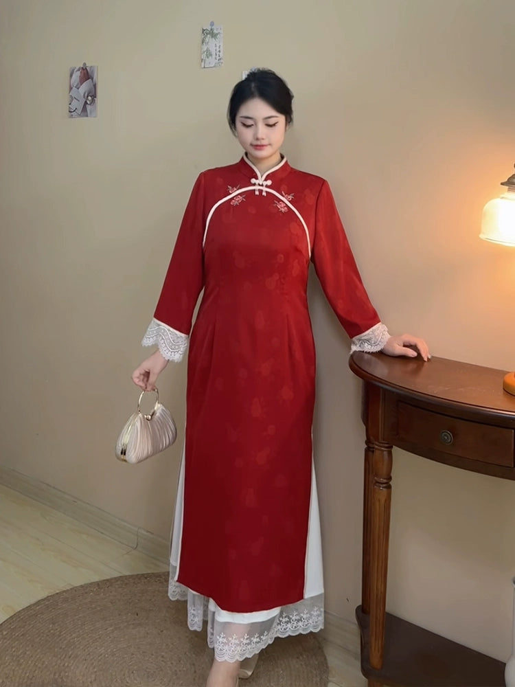 Ling Hui 凌晖 Dew Light Plus Size Lace Qipao Hanfu Petticoat Underskirt
