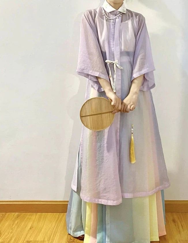 Cai Hong 彩虹 Rainbow Song Ming Chiffon Mamian Skirt