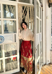 Jing Jiu 敬酒 Toast to the Bride Ming Dynasty Plus Size Cloud Collar & Mamian Skirt