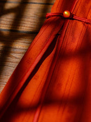 Dou Kou 豆蔻 Cardamom Republic of China Striped Cotton & Linen Bell Sleeve Qipao