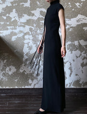 Wu Jian 无间 Without Separation Modernized Tassels Linen Blend Cap Sleeve Qipao