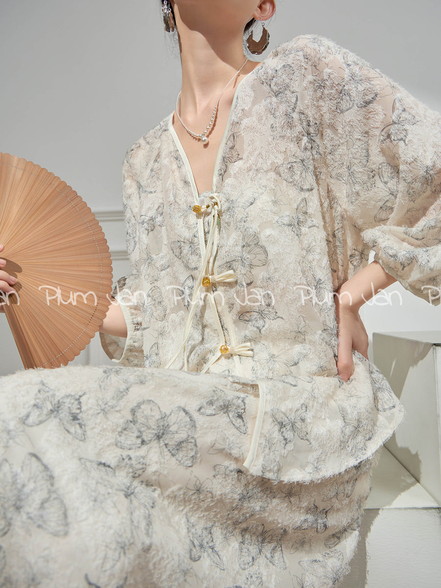 Die Meng 蝶梦 Butterfly Dream New Chinese Style Blouse & Skirt Set