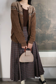 Jia Ri 假日 Holiday Plaid Modernized Ming Midi Mamian Skirt