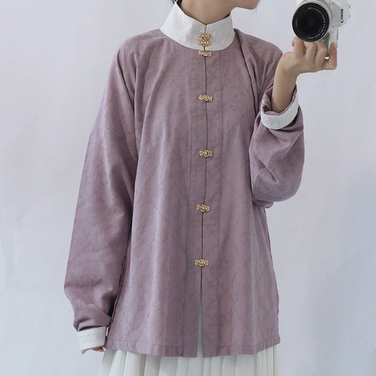 Yise 异色 Two Tone Liling Duijin Duanshan Ming Standing Collar Shirt