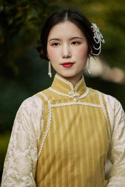 Zhizi 栀子 Gardenia 1920s Cotton Long Sleeve Qipao