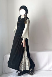 Wen Xueshe 文学社 Literary Society Modernized Ming Song Dynasty Bijia Vest & Songku Pants Set