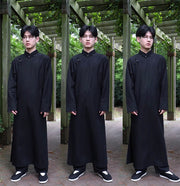 Xu Beihong 徐悲鸿 1920s Republic of China Men's Linen Changpao Mandarin Collar Robe
