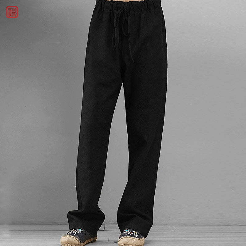 Chen Zhi 陈植 Modernized 1920s Men's Changpao Cotton Linen Pants