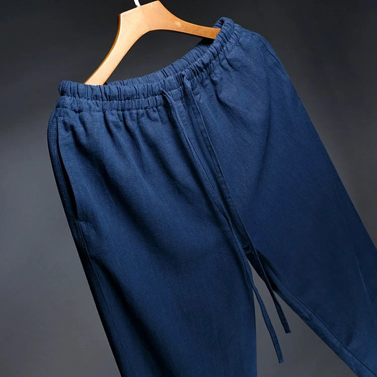 Chen Zhi 陈植 Modernized 1920s Men's Changpao Cotton Linen Pants