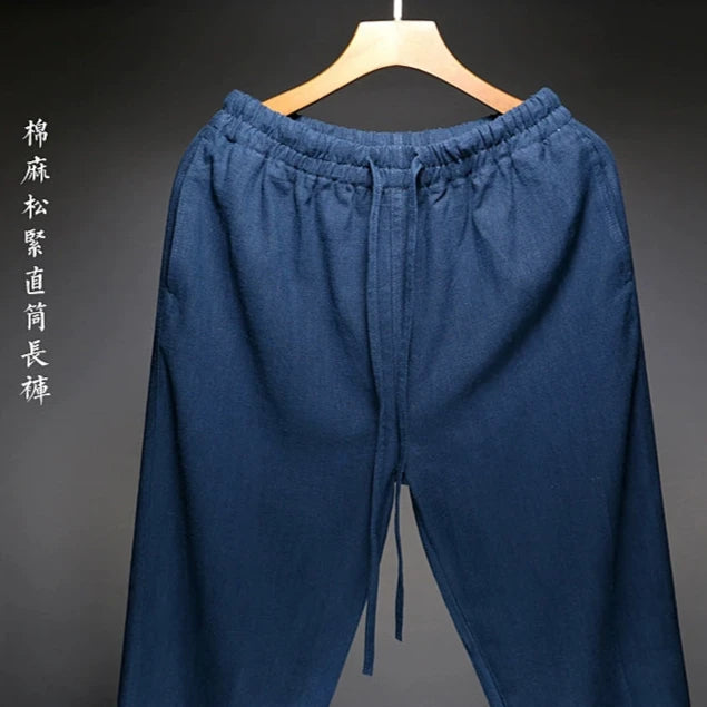 Chen Zhi 陈植 Modernized 1920s Men's Changpao Cotton Linen Pants