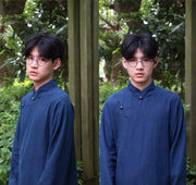 Xu Beihong 徐悲鸿 1920s Republic of China Men's Linen Changpao Mandarin Collar Robe