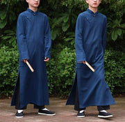 Xu Beihong 徐悲鸿 1920s Republic of China Men's Linen Changpao Mandarin Collar Robe