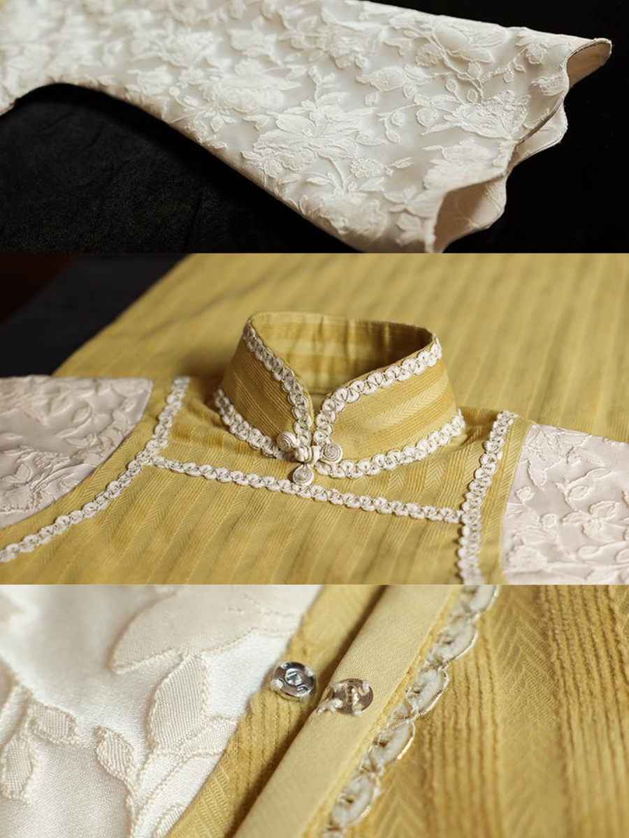 Zhizi 栀子 Gardenia 1920s Cotton Long Sleeve Qipao