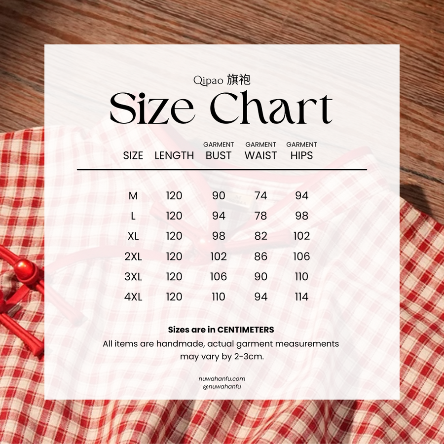 Yecan Tan 野餐毯 Picnic Blanket Republic of China Gingham Pure Cotton Short Sleeve Qipao