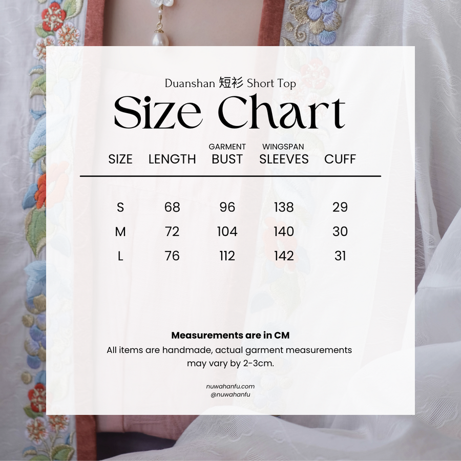 Yi Tiao 一条 Single Strip Song Dynasty Embroidered Floral Duanshan Short Top