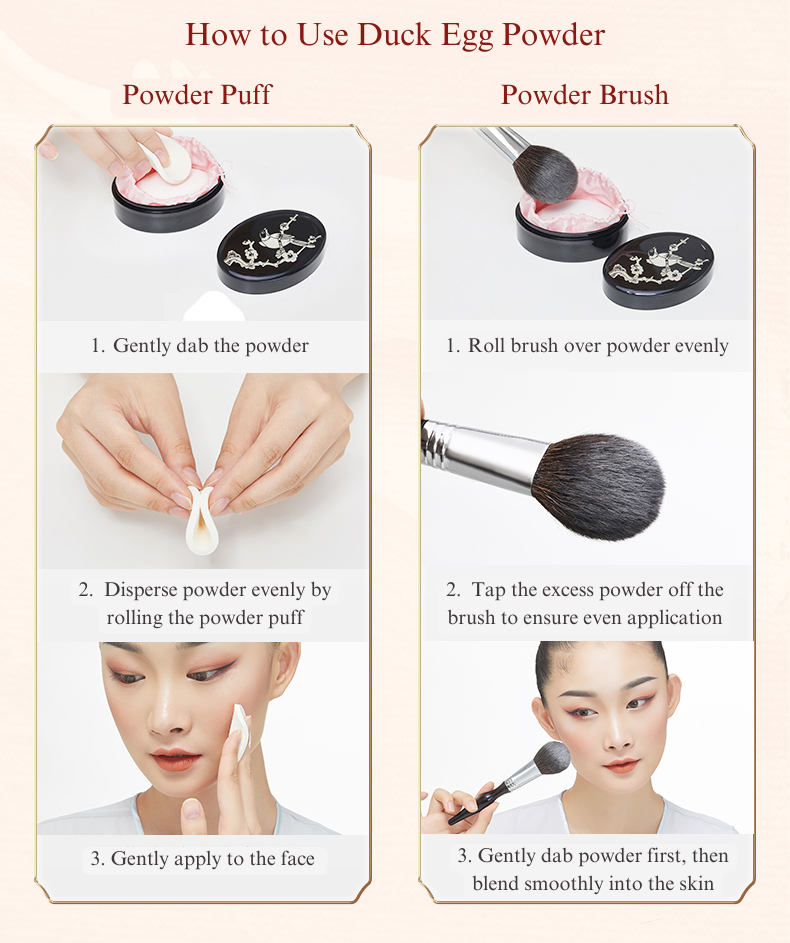 Duck Egg Powder 鸭蛋香粉 Xie Fuchun Traditional Makeup Fragrant Pressed Powder - Light Rose