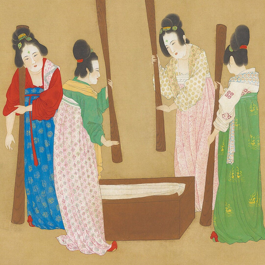 Daolian Tu 捣练图 "Court Ladies Preparing Silk" Noblewoman No.9 Tang Recreation Hanfu