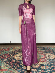 Shi Liu 湿露 Humidity New Chinese Style Double Sided Short Sleeve Qipao Top
