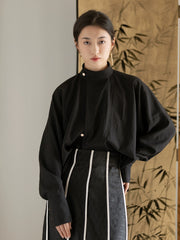 CUI 萃 Modernized Tang Yuanling Pearl Button Up Blouse
