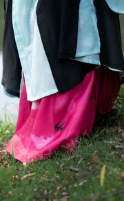 Qiu Wuyang 秋无恙 Autumn Remains Serene Late Ming Dynasty Sparrow Changshan Long Top & Summer Bijia Vest Set