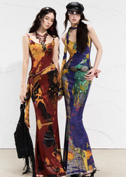 Real Illusions 真实幻境 New Chinese Style Abstract Color Block Hand Drawn Dress