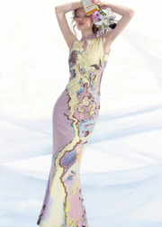 Luoman Ci 罗曼词 Romance Language New Chinese Style Colorful Sleeveless Qipao