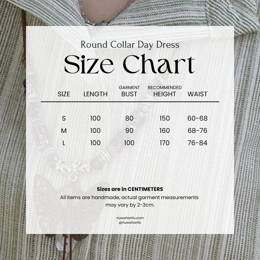 Lü Baihe 绿百合 Green Lily New Chinese Style Pure Cotton Round Collar Embroidered Day Dress