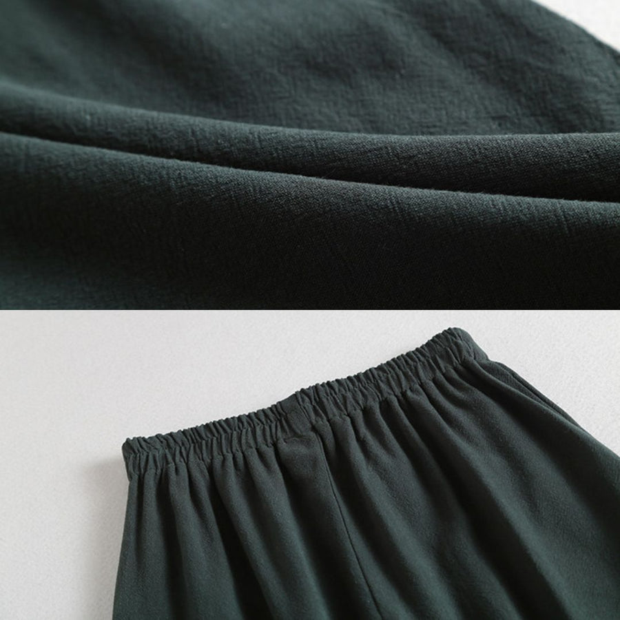 Ji Jian 极简 Minimalist Unisex Pure Cotton & Hemp Wide Straight Leg Pants