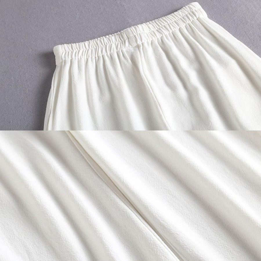 Ji Jian 极简 Minimalist Unisex Pure Cotton & Hemp Wide Straight Leg Pants