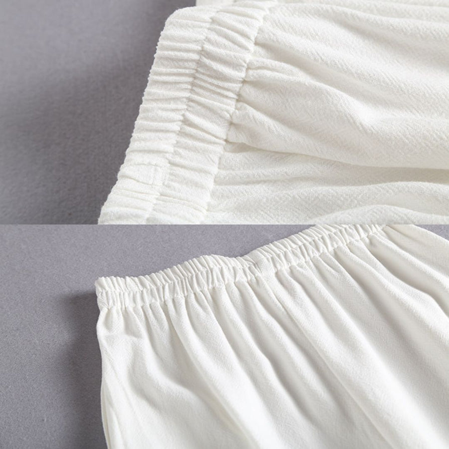Ji Jian 极简 Minimalist Unisex Pure Cotton & Hemp Wide Straight Leg Pants
