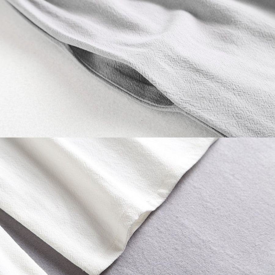 Ji Jian 极简 Minimalist Unisex Pure Cotton & Hemp Wide Straight Leg Pants