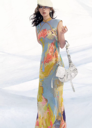 Luoman Ci 罗曼词 Romance Language New Chinese Style Colorful Sleeveless Qipao