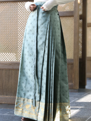Dian Lan 靛蓝 Indigo Ming Dynasty Wanli Era Yuanling Changshan Pure Cotton Long Top & Mamian Skirt