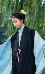 Luoyan Qi 落燕栖 A Swallow's Perch Late Ming Dynasty Swallow Changshan Long Shirt & Summer Bijia Vest Set