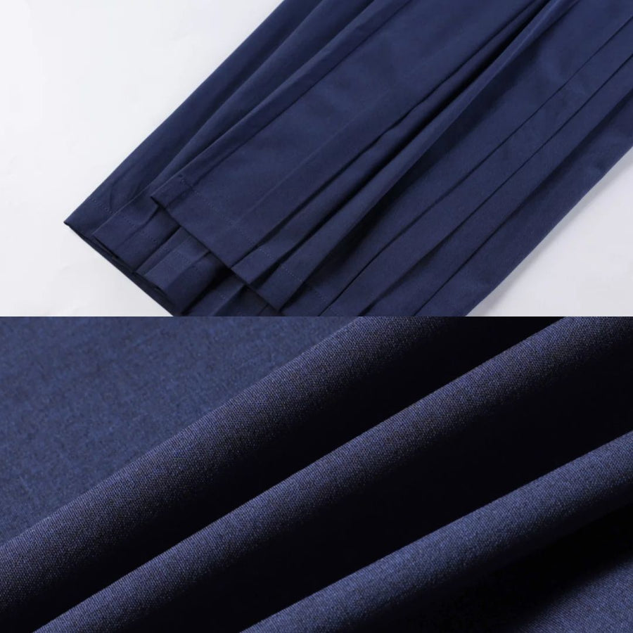 Lan Yan 蓝燕 Blue Songbird Men's New Chinese Style Multi-Pleated Trousers