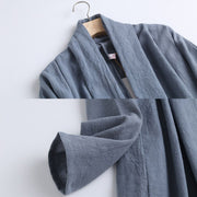 Wu Ji 无迹 Leave No Trace Song & Ming Unisex Cotton Linen Parallel Panel Long Cardigan