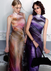 Yu Meiren 虞美人 Madame Poppy New Chinese Style Golden Watercolor Sleeveless Qipao