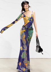Real Illusions 真实幻境 New Chinese Style Abstract Color Block Hand Drawn Dress