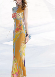 Luoman Ci 罗曼词 Romance Language New Chinese Style Colorful Sleeveless Qipao