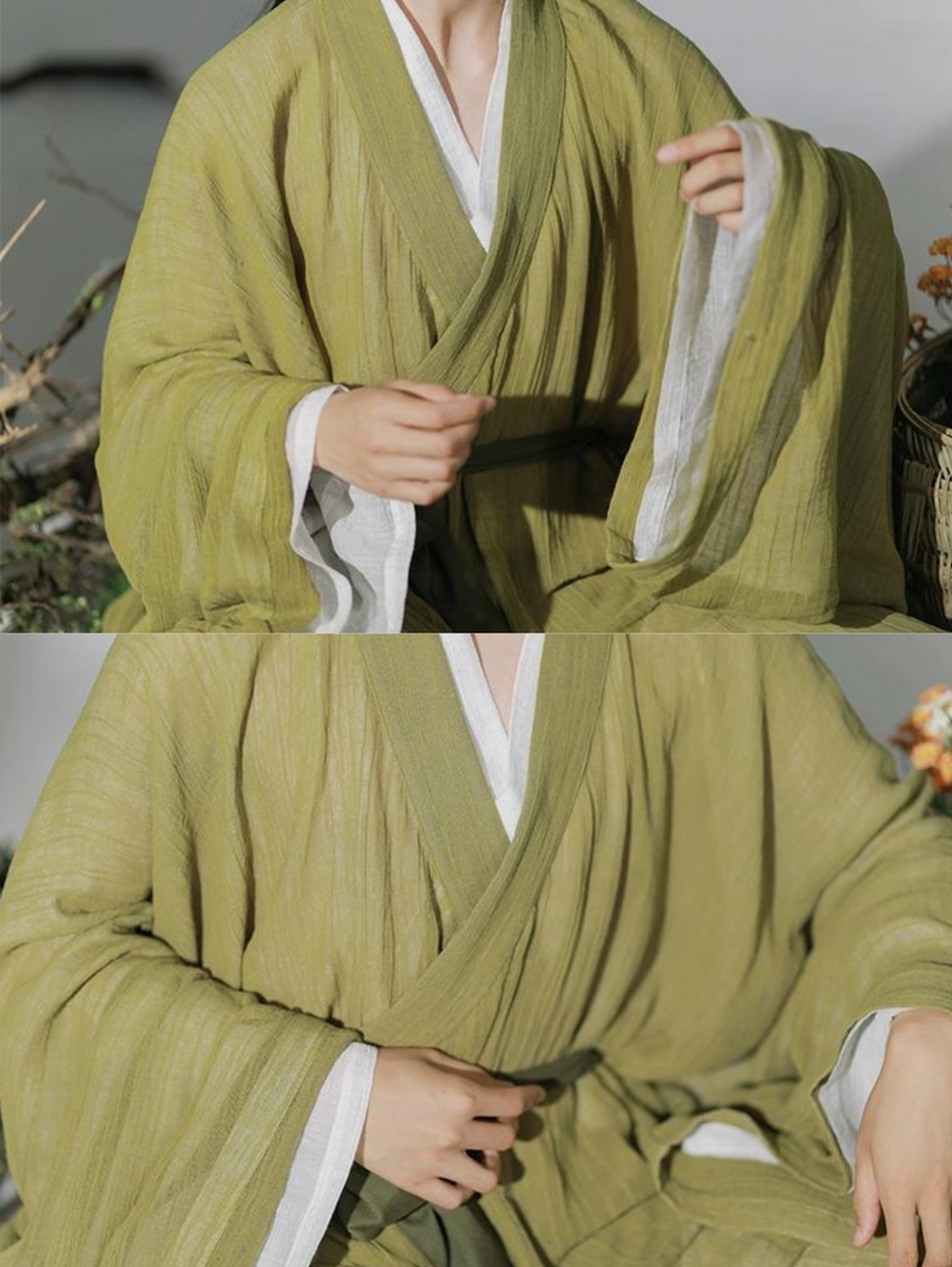 Xiu Wu 修芜 Song Dynasty Unisex Ramie Plant Jiaoling Changshan Robe