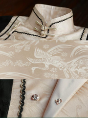 Cappucino 卡布奇诺 1930s Satin Jacquard Faux Two-Piece Bell Sleeve Qipao