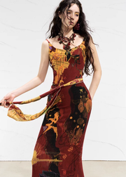 Real Illusions 真实幻境 New Chinese Style Abstract Color Block Hand Drawn Dress