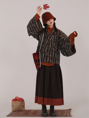 Yue Chuan 越川 Climbing Rivers Modernized Jin Dynasty Cotton Blend Ru Jacket & Cotton Zhequn Skirt Set
