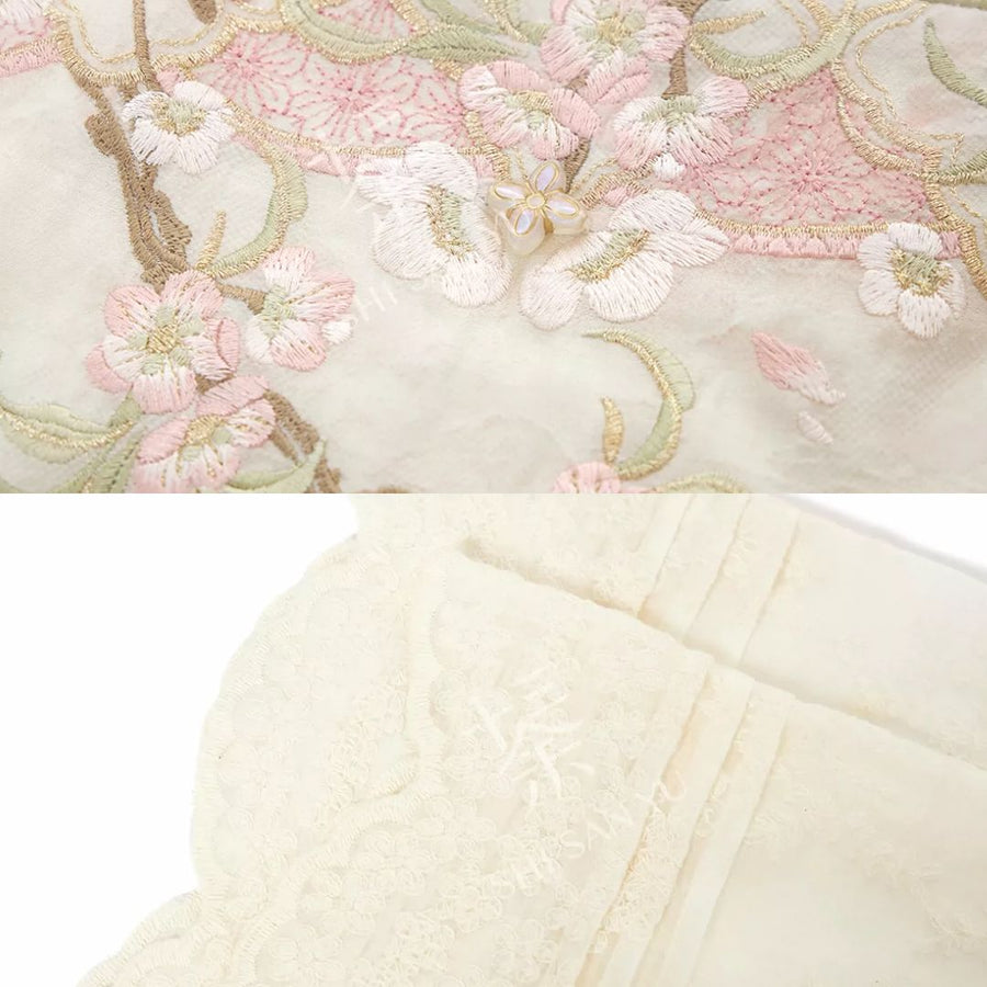 Xinghua Yue 杏花约 Apricot Rendezvous Fantasy Song Dynasty Embroidered Beizi & Songku Pants Set