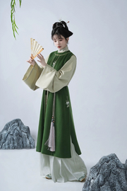 Luo Le 罗勒 Basil Ming Dynasty Yuanling Bijia Vest & Liling Changshan Standing Collar Top