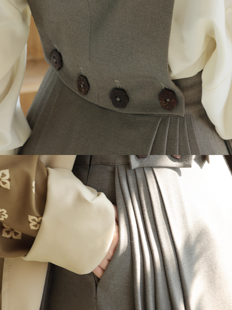 Mimi 秘密 Secret Meeting Modernized Ming Dynasty Majia Vest & Modified Mamian Skirt Set