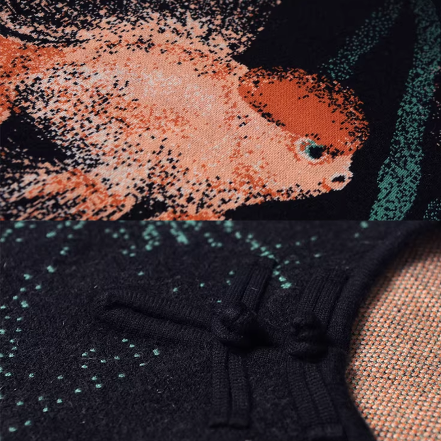 Zhuanyun Xiaoli 转运小鲤 Little Lucky Carp New Chinese Style Knit Top & Skirt Set