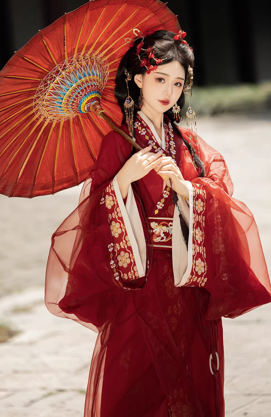 Bu Nian 不念 Letting Go Modernized Warring States Period Embroidered Zhiju Straight Hem Robe Full Set