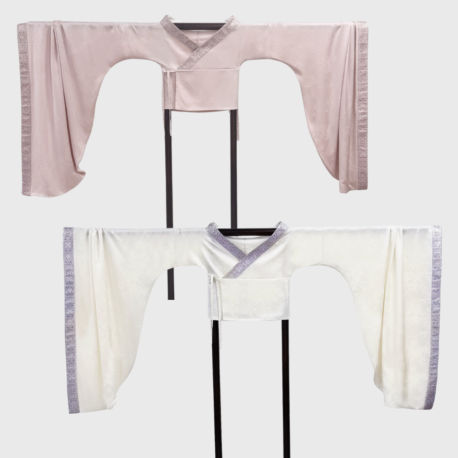 Zhu Zi 朱紫 Scarlet Wisteria Modernized Sui & Northern Southern Dynasty Guiyi Swallow Tail Ruqun Set